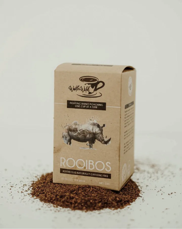 box of rhino rooibos tea