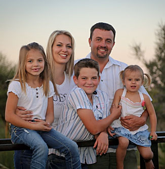 Pieter, his wife Lizelle and their children